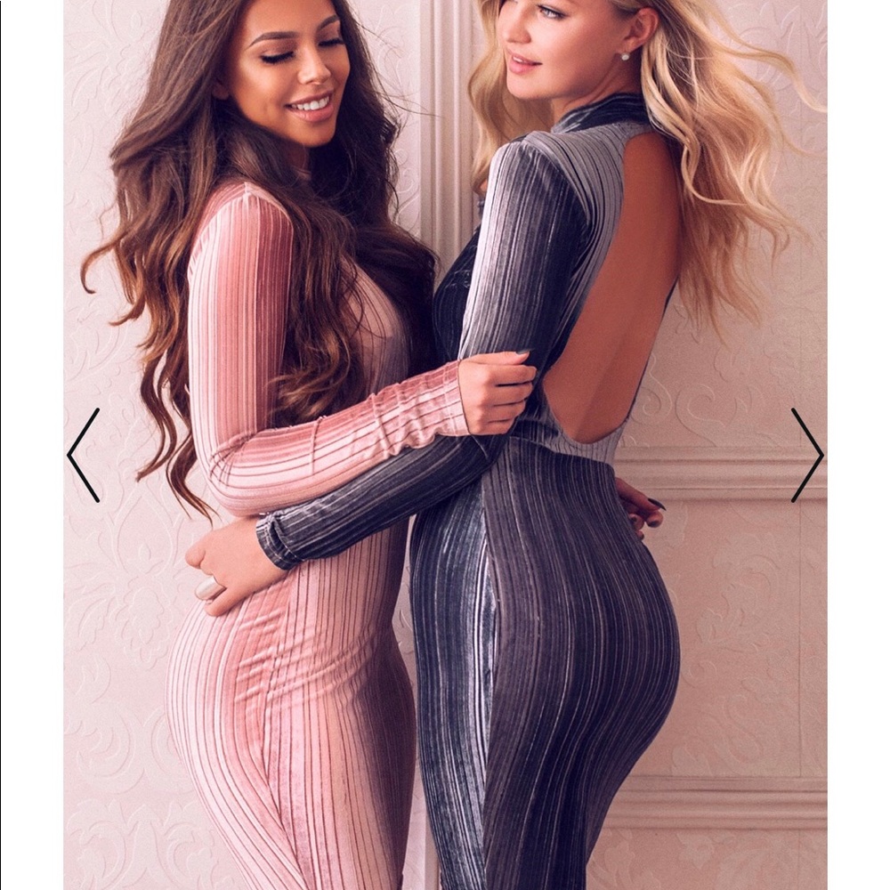 Rebecca Stella ribbed velvet dress